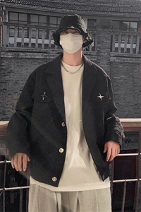 美式港风夹克男潮牌夹克男女情侣大码M-5XL外套男JK8748P95控128图片