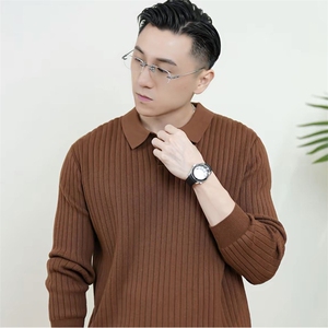 现货纯色翻领毛衣针织衫polo领 E41050-P55图片