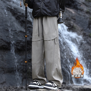 大黄马丁靴搭配的工装裤子男款春秋美式防水冲锋裤束脚户外登山裤图片