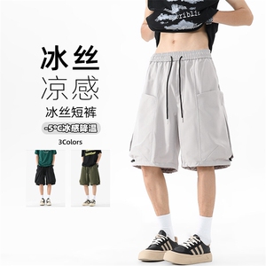 特批P28无差价夏季多口袋工装五分裤冰感冰丝男大码短裤DK5813图片