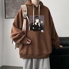 WY2122-P35纯棉连帽卫衣男大码运动帽衫宽松薄外套男，男装卫衣，电商A040