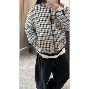 文艺肌理感街头学院时髦棉衣拼色复古风经典百搭上衣HY877P90图片