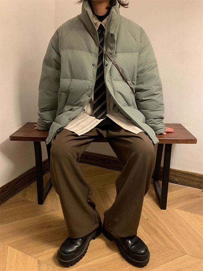 冬季大码胖子纯色学生男女款短款轻薄羽绒服白鸭绒90绒,男装羽绒服,星座301D-4(原星座1004-4）