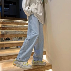 春季休闲牛仔裤男直筒ins潮牌港风宽松复古百搭潮流裤子N973-p40，男装牛仔裤，星座1008