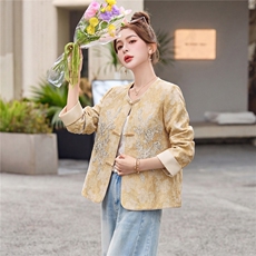 现货，春装新中式提花短外套，女装短外套，利佳可人