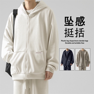 重磅条绒卫衣男新款垂顺休闲连帽开衫百搭宽松外套KW809-特批-131图片