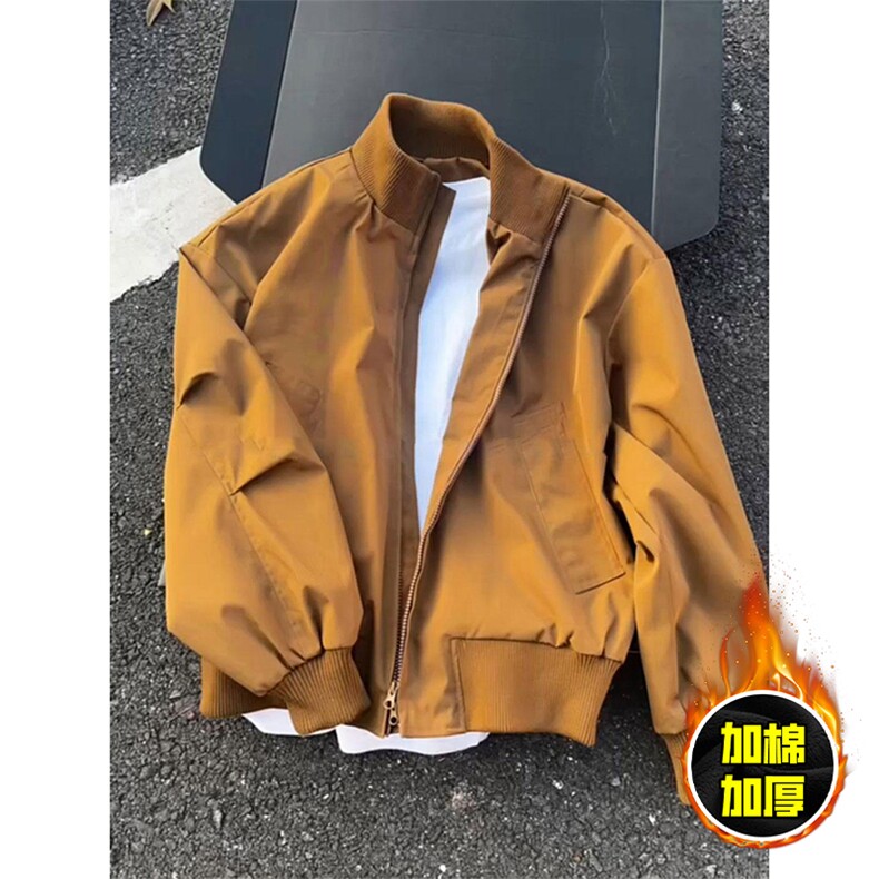 棉衣5W件现货冬季美拉德立领飞行夹克廓形高街棒球服加棉加厚外套，男装夹克，电商A486