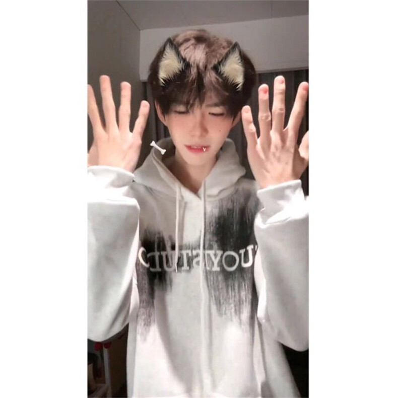 何秋亊同款卫衣连帽男春秋潮牌美式复古重磅oversize情侣宽松外套,男装卫衣,星座908-1