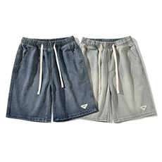 2024夏季港风水洗牛仔短裤男直播品质XZ914-6-DK500-P38，男装牛仔裤，星座914-6