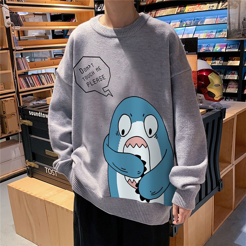 1港风圆领中性情侣潮流大码M-5XL印花加厚毛衣男7785P55加绒P70,男装针织衫/毛衣,星座226-2