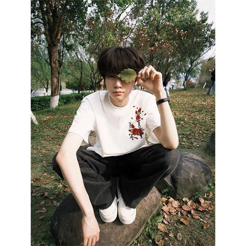 前后刺绣纯棉短袖ZX0284-P35,男装T恤,星座313A(原308A-2)