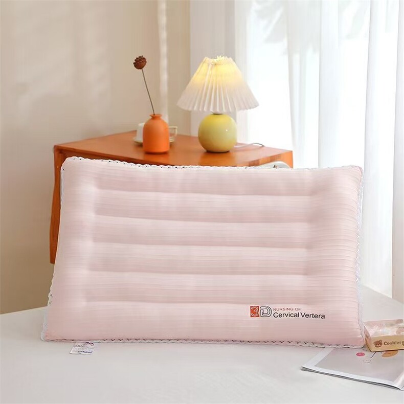 2025新款3D蕾丝花边纯色舒适枕头枕芯，枕套/枕芯，一起卖家纺