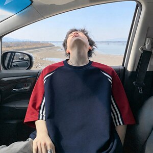 2026夏季新款三条杠270g华棉短袖T恤男DT6261-特P25建议零售价68，男装T恤，电商A001