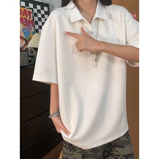 2026夏季新款拼接短袖T恤潮流正肩翻领男女X64114-TP16不，男装T恤，电商A102