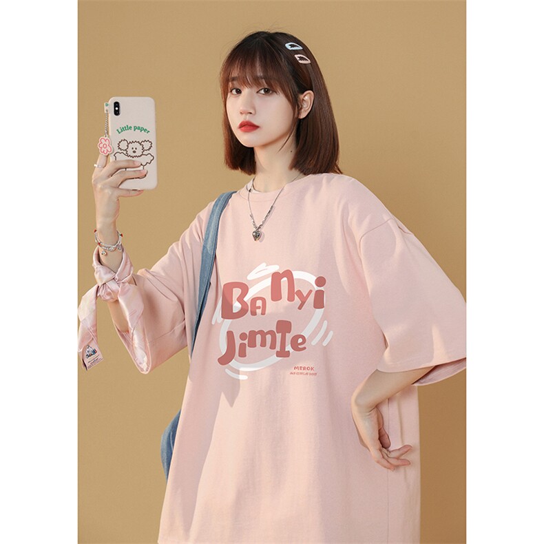 HXT1009TP25-控价39 情侣夏季新款字母印花圆领中性短袖T恤男女图片