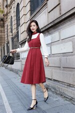 【现货】新款拼接灯芯绒连衣裙，女装连衣裙，萱萱家