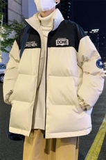 港风宽松加厚撞色简约字母北面棉衣棉服外套MY6250特价P85控138，男装棉衣，电商A268A