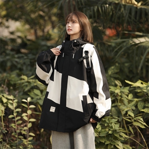 春季新款现货中性风夹克男三防连帽冲锋衣外套DSA157B-JK173-P85图片