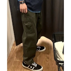 慵懒原宿简约秋季男女款时尚休闲宽腿工装裤多口袋束脚运动裤潮流，女装休闲裤，星座1210-1