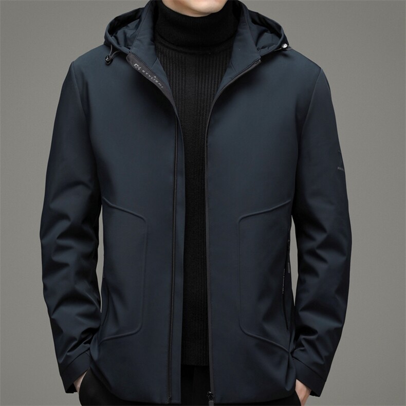 2023冬季新款脱卸帽羽绒服休闲外套中年爸爸装上衣YYYR15-P300，男装羽绒服，电商B212（原钱塘6029）