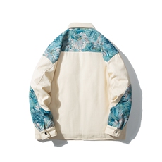 1日系白底刺绣拼接设计大码M-5XL夹克棉服外套男8706P115控158，男装夹克，星座226-2