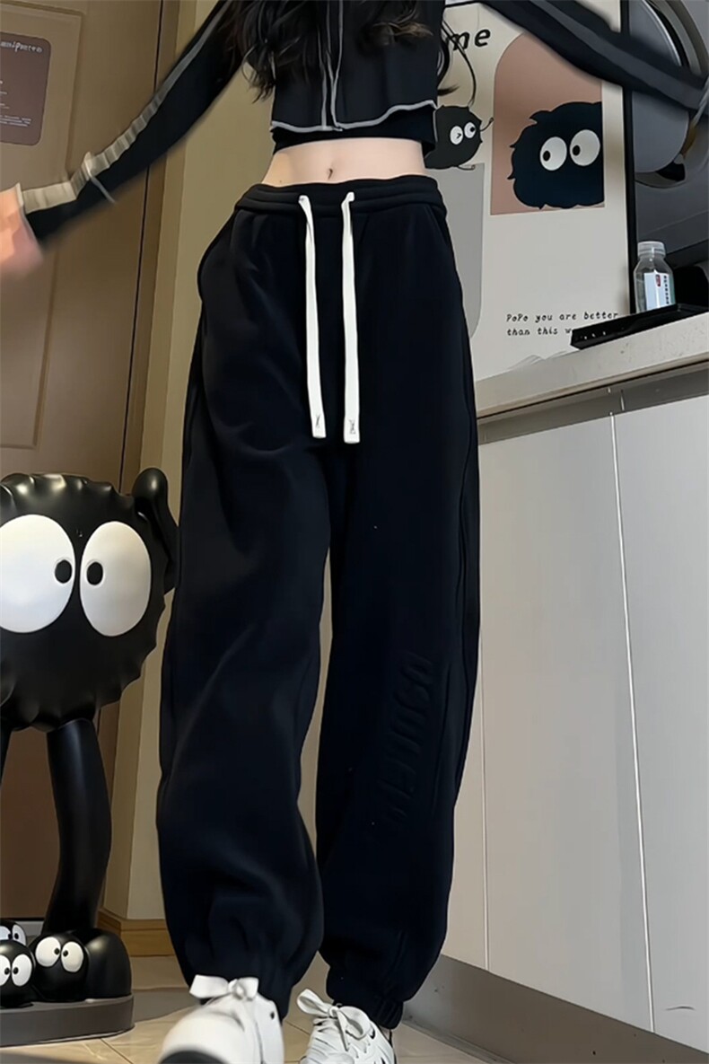 抖音品质大码男裤重磅双面奥粒绒加绒加厚束脚休闲裤M-5XL特P45,男装卫衣,电商B325