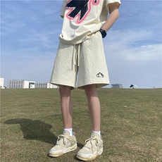 抖音品质夏季新款泡泡格潮流印花宽松短裤B315-K24142-p35控48，男装牛仔裤，电商B315