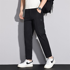 夏秋季男士修身冰丝直筒裤子男生宽松百搭休闲裤595主推外贸，男装休闲裤，星座224-1