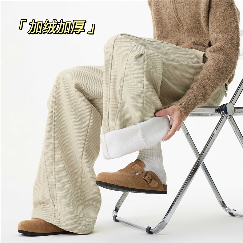 抖音品质拼接结构设计华夫格加厚休闲裤B315-K25900JR-特p45控88，男装休闲裤，电商B315