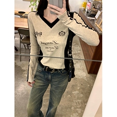 EE148-P55螺纹210克长袖t恤女装春秋薄款修身打底衫翻领上衣，男装T恤，星座911-3