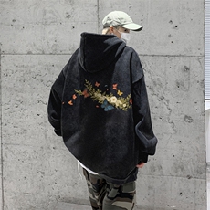 美式重磅水洗复古连帽卫衣潮流大码潮牌做旧XZ517A-BK6673-P68，男装卫衣，星座517A