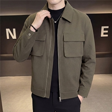 春款2026老钱风抖音纯色休闲立领夹克店主风A236-82527-P125，男装夹克，电商A236