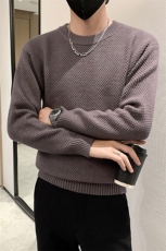 小伙风~2026秋季新款华夫格圆领套头毛衣M024/P65，男装针织衫/毛衣，电商B331