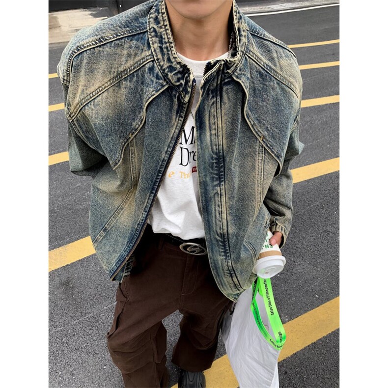 秋款男立领夹克衫宽松渐变色休闲外套JK3506P85,男装夹克,星座1013-1