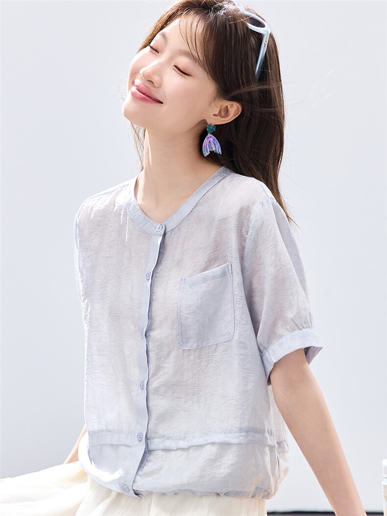 现货2026夏装新款时尚时尚透气衬衣女士上衣,女装衬衫,木子恋
