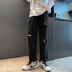k701-p48-控68 M-5XL 美式高阶黄泥拉链宽松大码牛仔裤cityboy图片