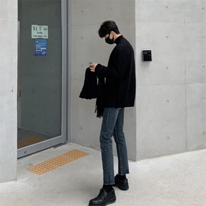 韩式街头设计感开衫毛衣男慵懒风休闲针织衫H4259P85图片