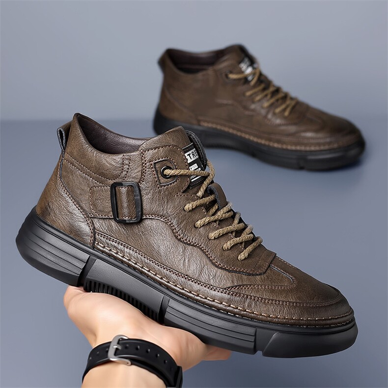 X4452-155秋冬男鞋马丁靴子加绒高帮棉鞋男士皮鞋，男鞋靴子，星座1407-3