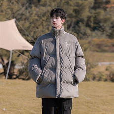 字母刺绣灯芯绒麻花条冬季纯色棉衣棉服外套男XMY2312-P115控158，男装棉衣，电商B370