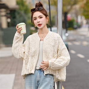 棒球服外套女2025开春新款小个子超好看洋气休闲减龄短款蕾丝夹克图片