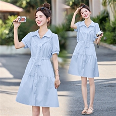 2025夏季新款可调节腰围纯色显瘦带蕾丝披肩连衣裙，女装连衣裙，贵人树