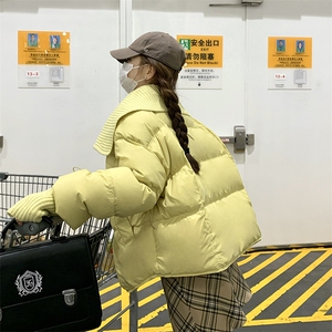 短款羽绒服女2025冬季韩系超好看连帽面包服白鸭绒厚外套图片