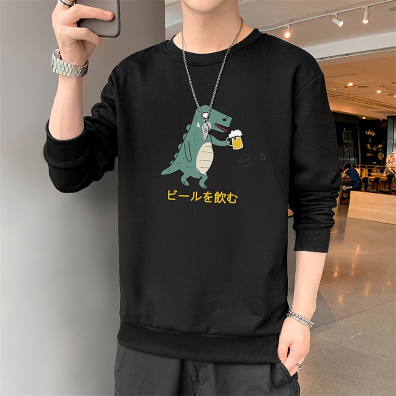 秋冬新款现货男士宽松卫衣潮牌青少年小怪兽印花情侣上衣F019-P15,男装卫衣,星座1816-2（原1210–2）