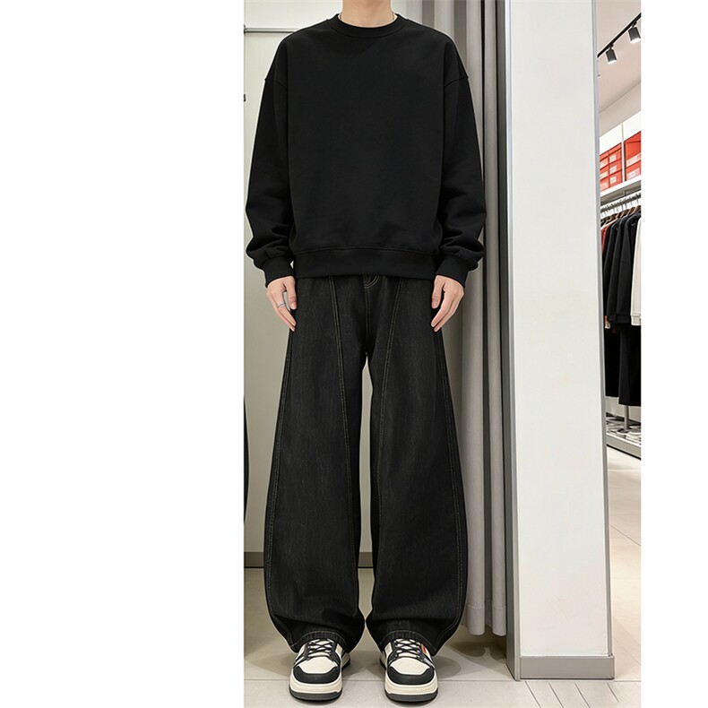 黑色简约牛仔裤男长裤A158-P45,男装牛仔裤,电商D312