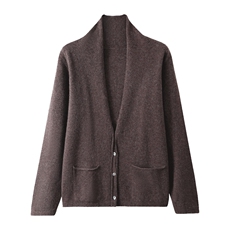 秋冬季新款时尚百搭简约哈伦羊毛开衫外套女，女装羊毛衫，温贝羊绒