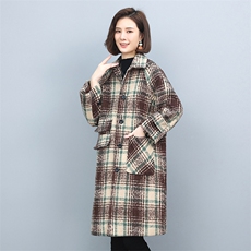 2022冬季新款女装时尚休闲保暖宽松舒适中长款呢大衣女，女装毛呢外套，叶笙衣