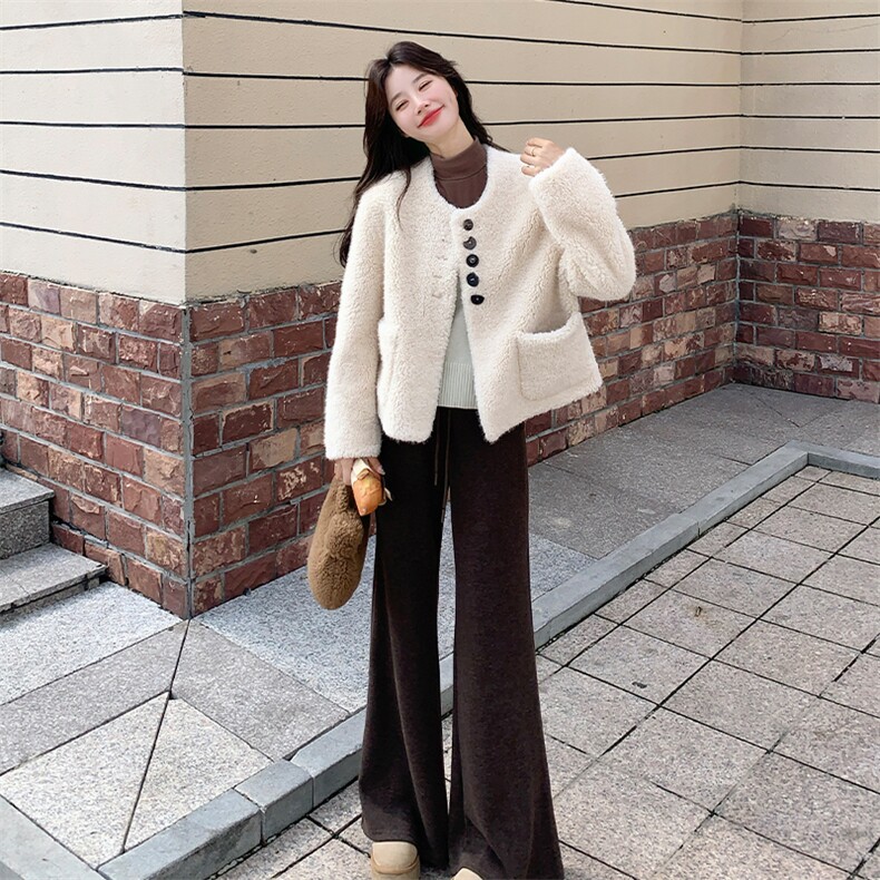 冬装新款皮毛一体加厚外套-195-k298,女装皮草,2D075
