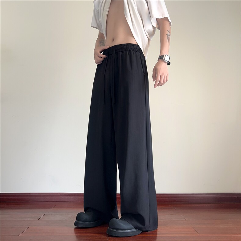 抖音品质纯色设计凉感垂顺宽松休闲冰丝裤B315-K25585-特p30控58,男装休闲裤,电商B315