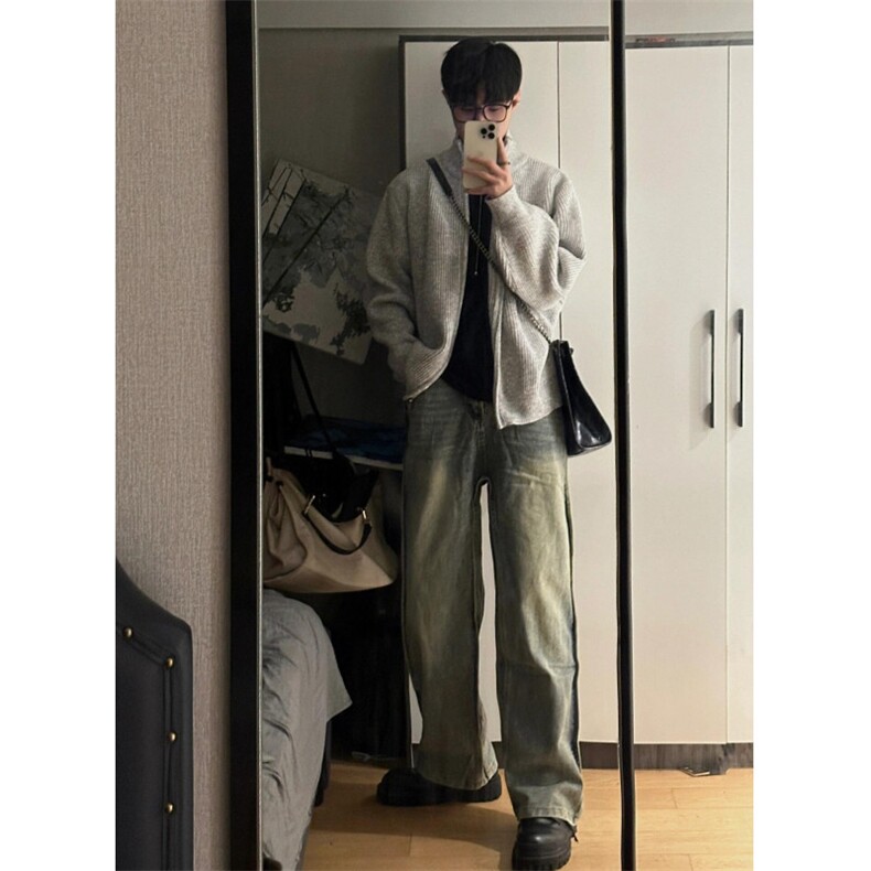 【有货】cleanfit立领拉链开衫毛衣外套男款针织衫M5653LL-特P55,男装针织衫/毛衣,星座1007（原301D）