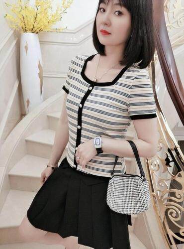 小香风棉T，女装，赫琳娜